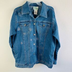 Quacker Factory Heart Embellished Denim Jacket